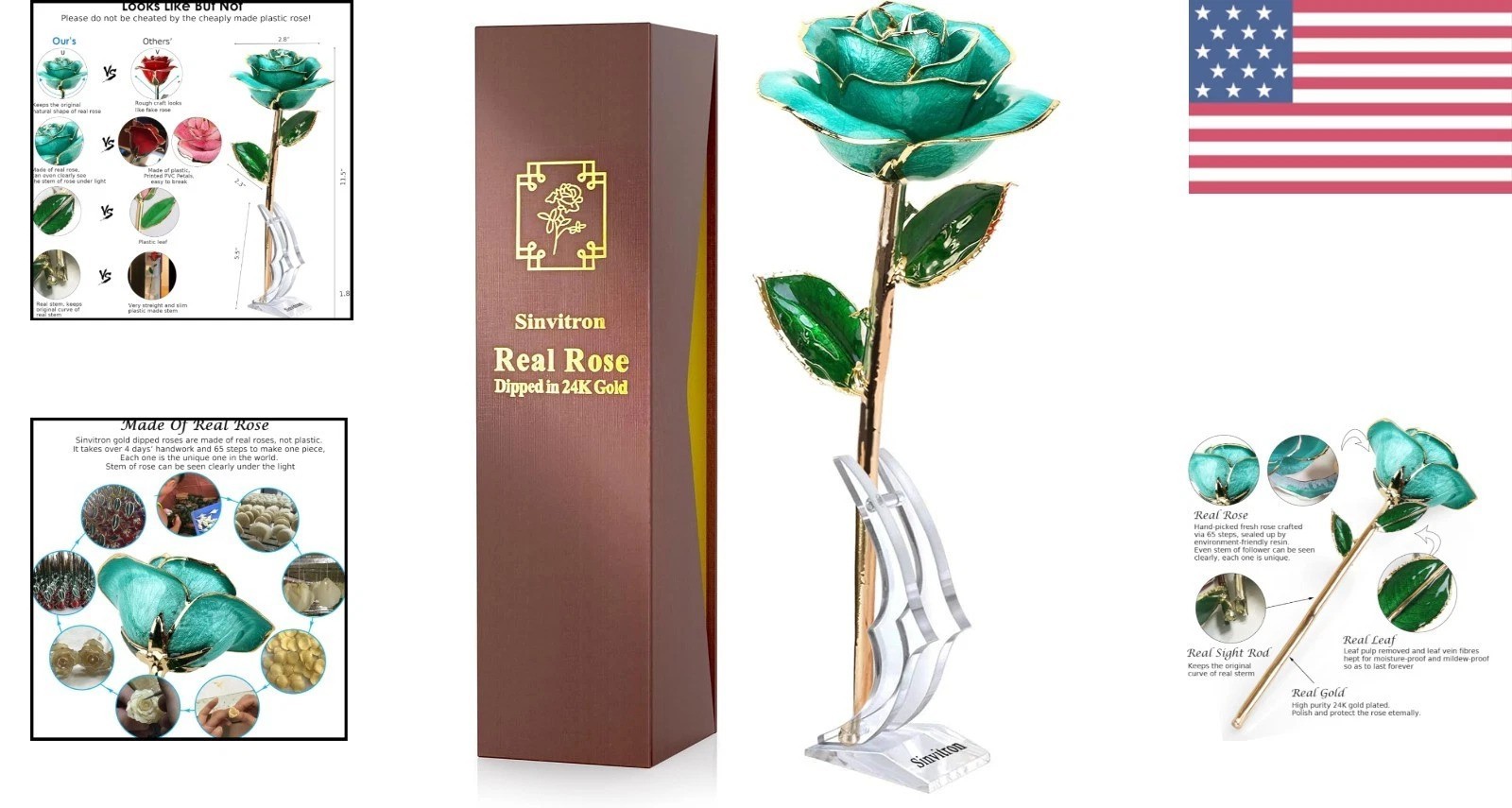 Eternal Light Blue 24K Gold Plated Rose with Stand – Perfect for Any Occasion