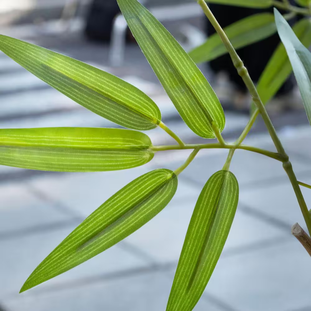 6 Ft. Artificial Bamboo Tree 36 Pack Fake Plant with Silk Leaves Real Wood Trunk
