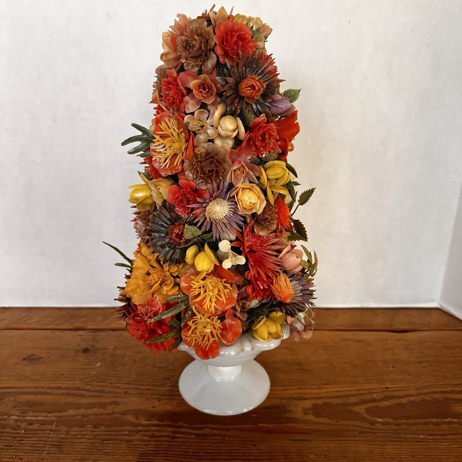 11″ Tall TOPIARY PLASTIC Floral Arrangement Table Decor MCM