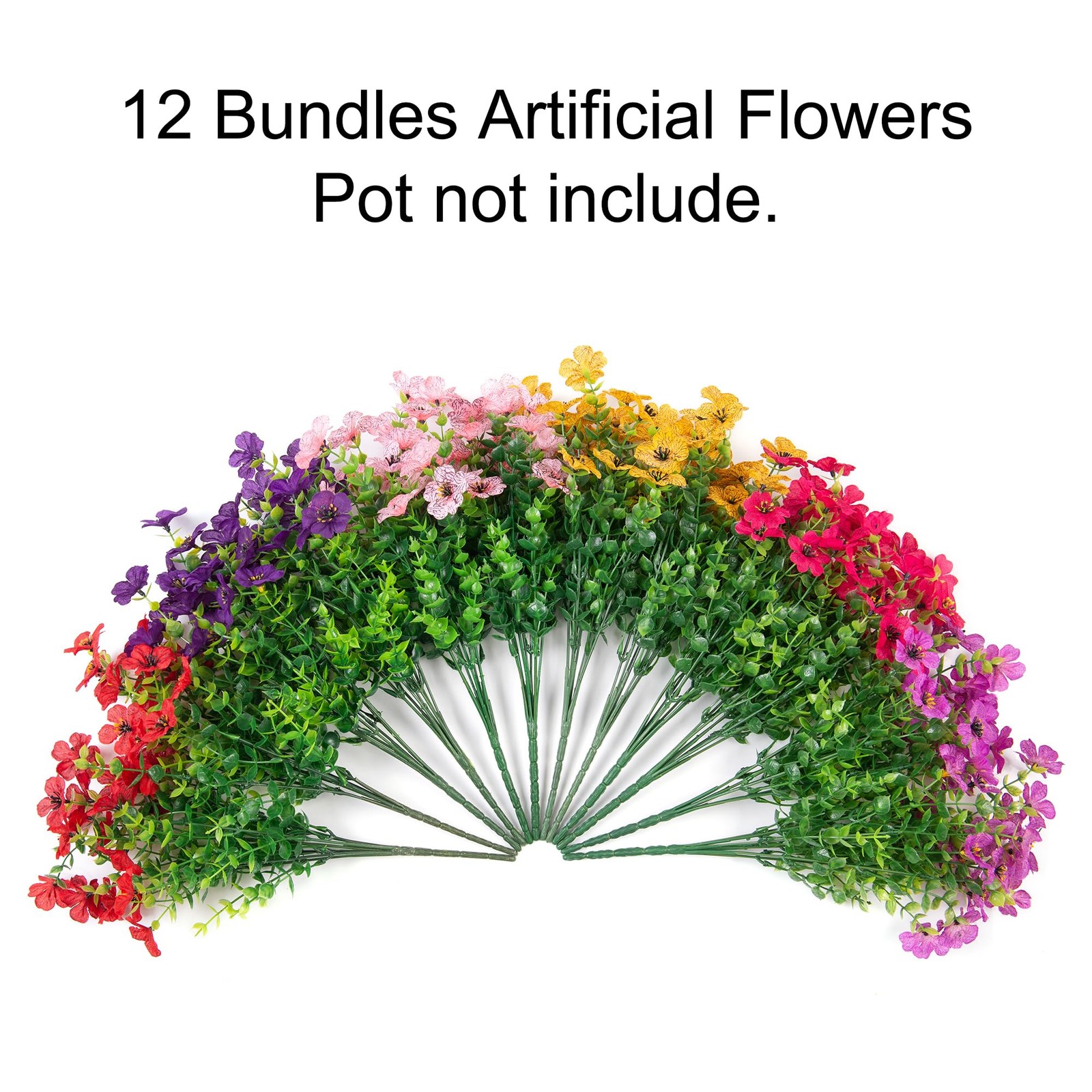 HyeFlora Artificial Flowers for Outdoor Indoor Garden Home Decoration, Faux F…