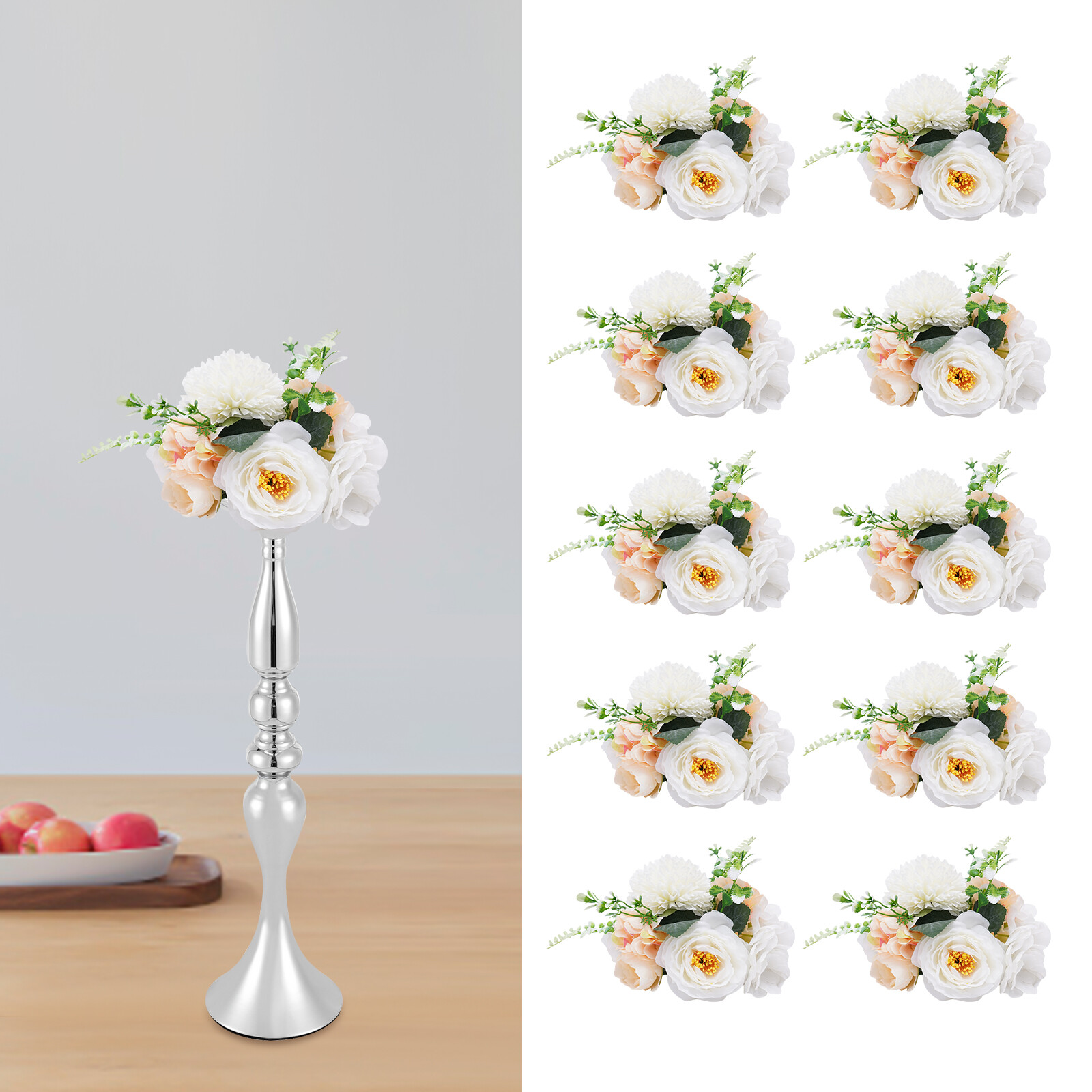 10-pack Artificial Flower Bouquets Wedding Flower Balls for Centerpieces Decor
