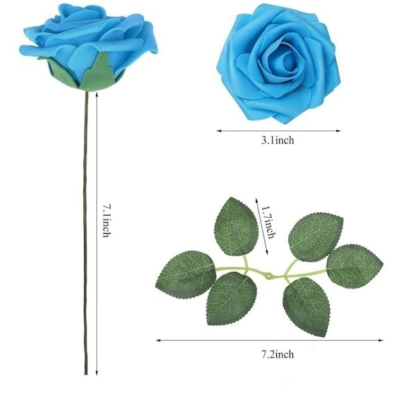 NEW N & T Nieting Blue Artificial Foam Flower Set Wedding Florals Decor Turq