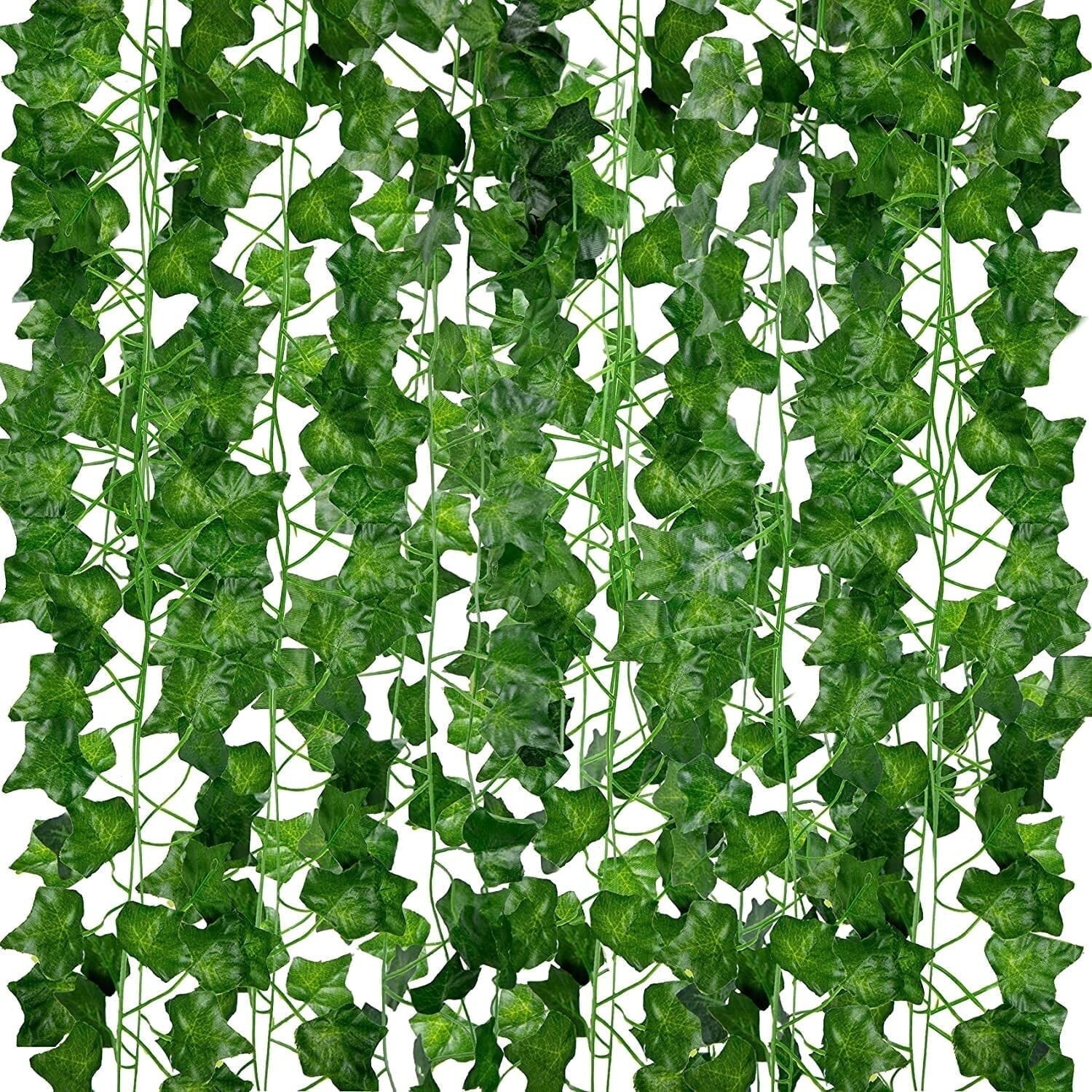 12 Pack Artificial Ivy Greenery Garland, Fake Vines Hanging Plants Back