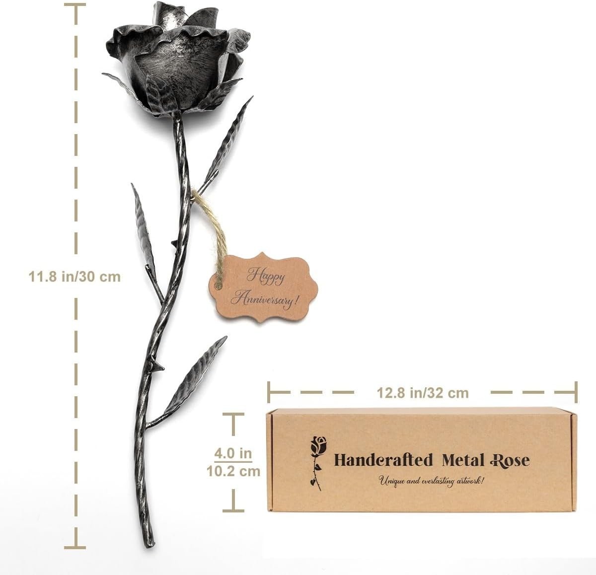 Iron 6 Year for Her, Metal Rose Iron Gift for Wife 6th Anniversary, Handcraft…