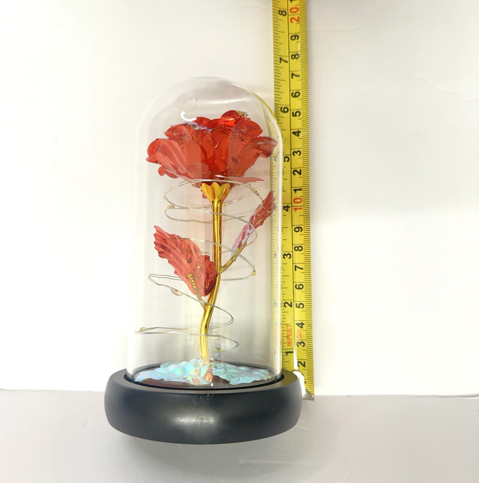 Forever Light up Rose in Glass Dome, Enchanted Rose with LED Lamp With Gift Card