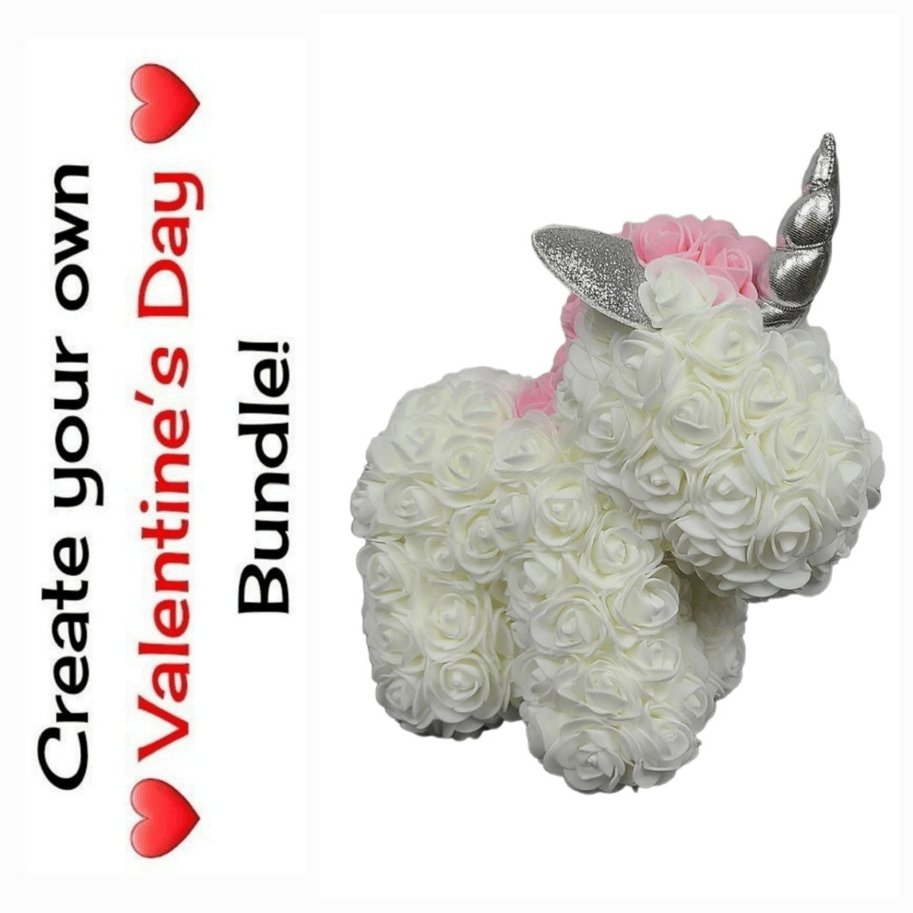 New White Rose Unicorn Floral Foam Valentine Mother’s Day Girlfriend Girls Gift
