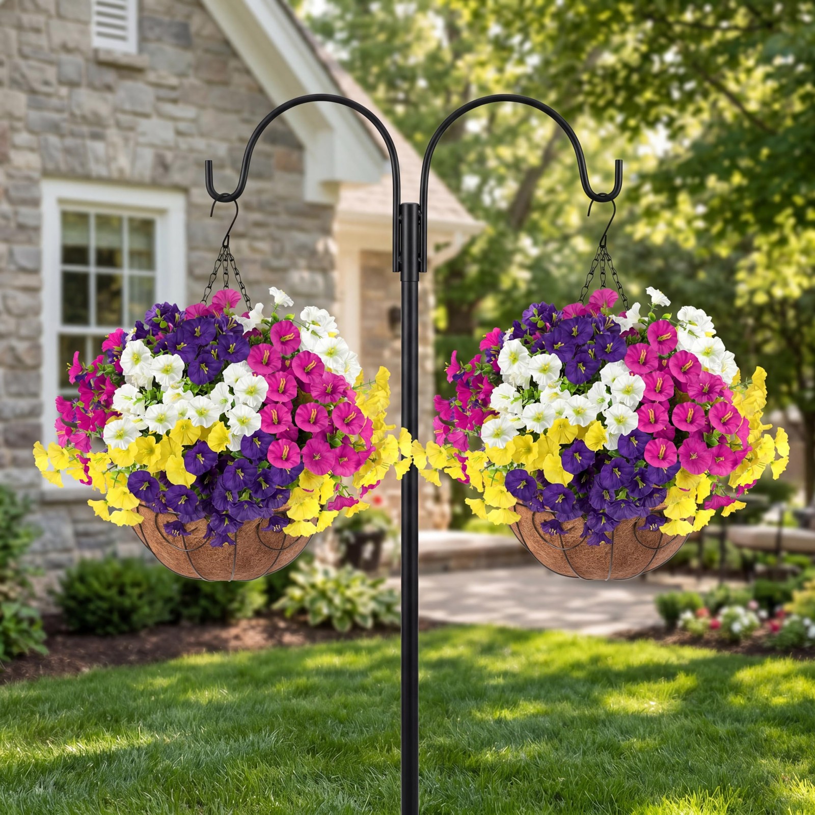 Artificial Flowers for Outdoors with Baskets Hanging Plant Faux Flowers UV Re…