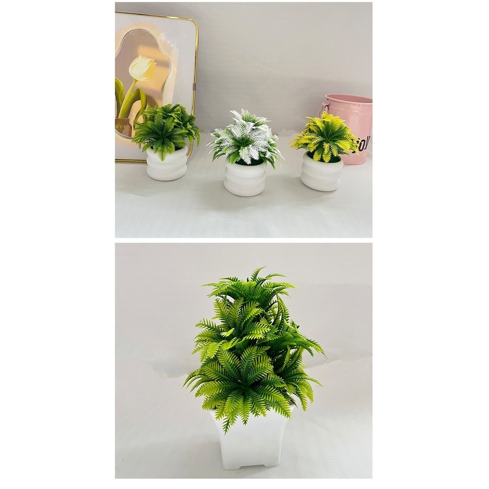 Coconut Leaf Faux Potted Plant for Contemporary Interior and Event Design
