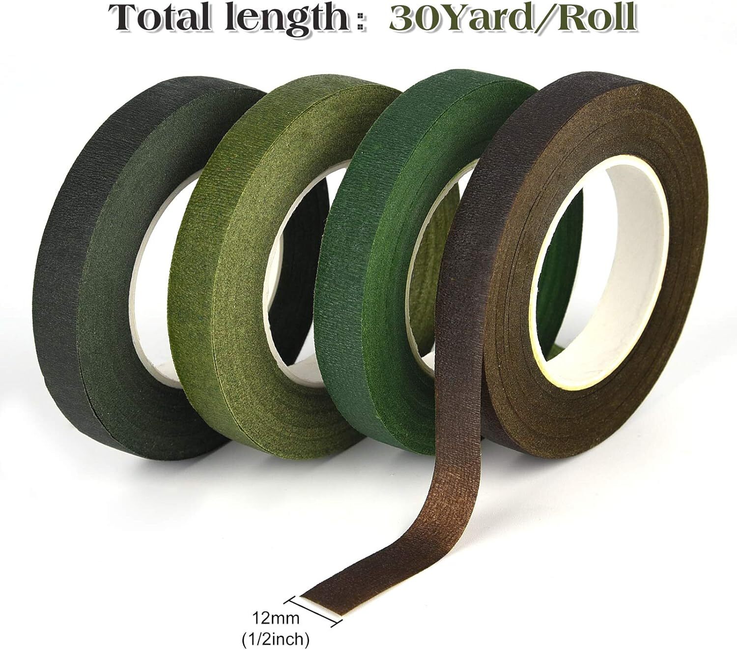 4 Rolls 1/2″ Wide Floral Tapes For Bouquet Stem Wrapping And Floral Crafts