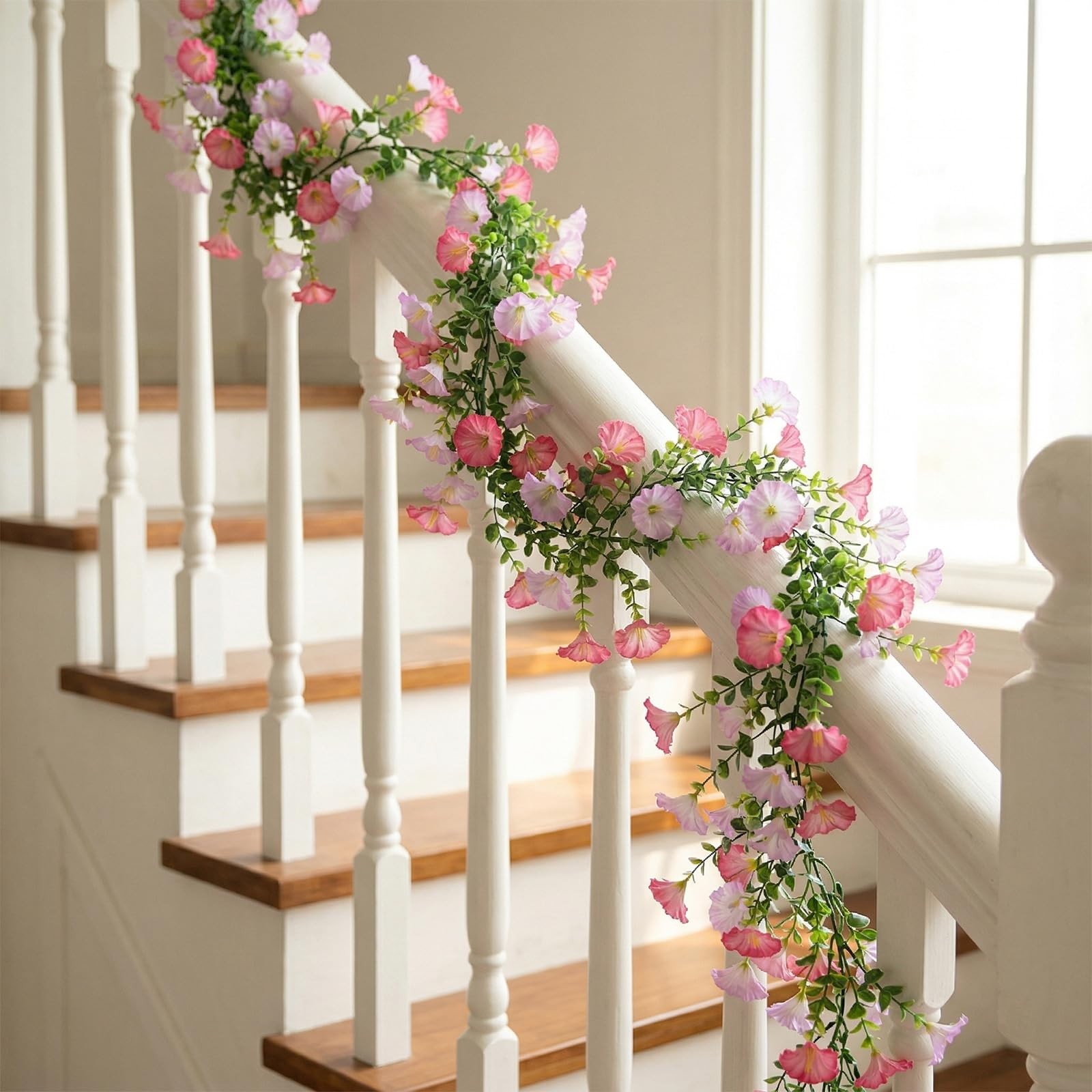2 Pack Artificial Flowers Garlands, 6FT Faux Morning Glory Floral Vines Silk …