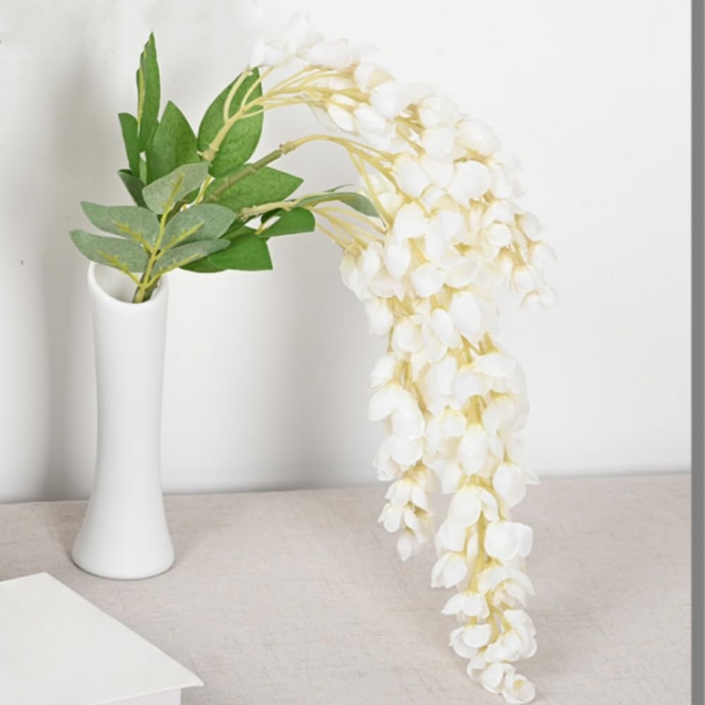 Artificial Wisteria Hanging Flowers 24.8 inch Fake Silk Garland for Wedding A…