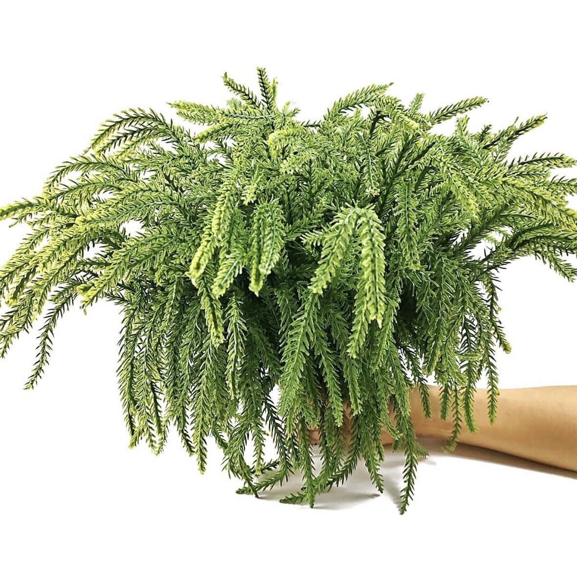 52 Pcs Realistic Christmas Norfolk Pine Branches Natural Droopy Soft Bendable