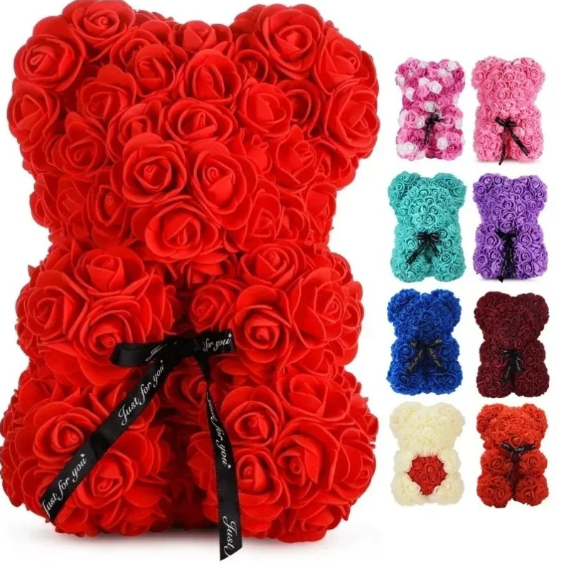 1pc Eternal Rose Teddy Bear Artificial Flower Romantic Gift Decoration – NEW