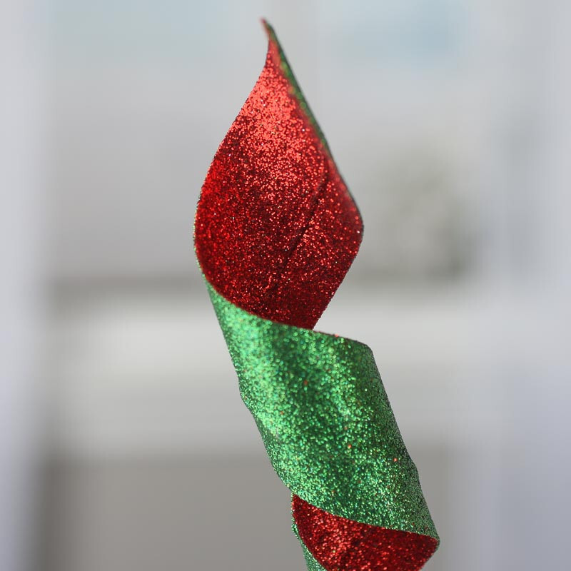 Set of 6 Red and Green Whimsical Glitter and Spiral 29″ Sprays