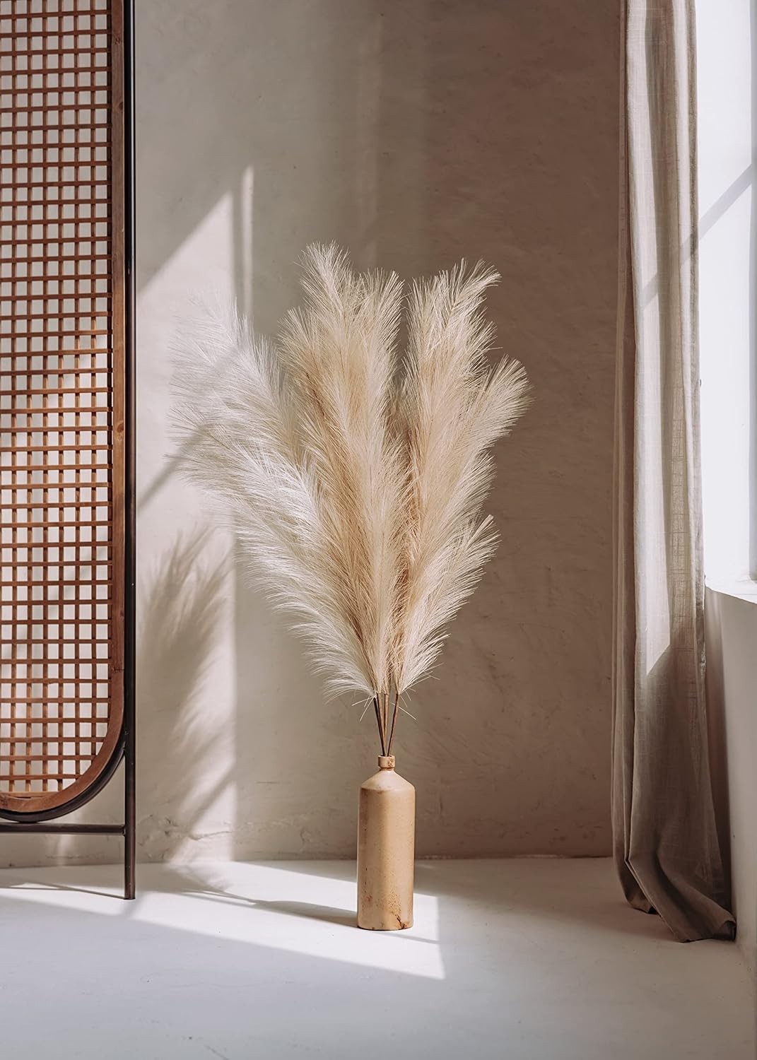 43″ / 3.6 ft Pampas Grass Tall 4 Pcs – Artificial Large Pampas Grass Decor fo…