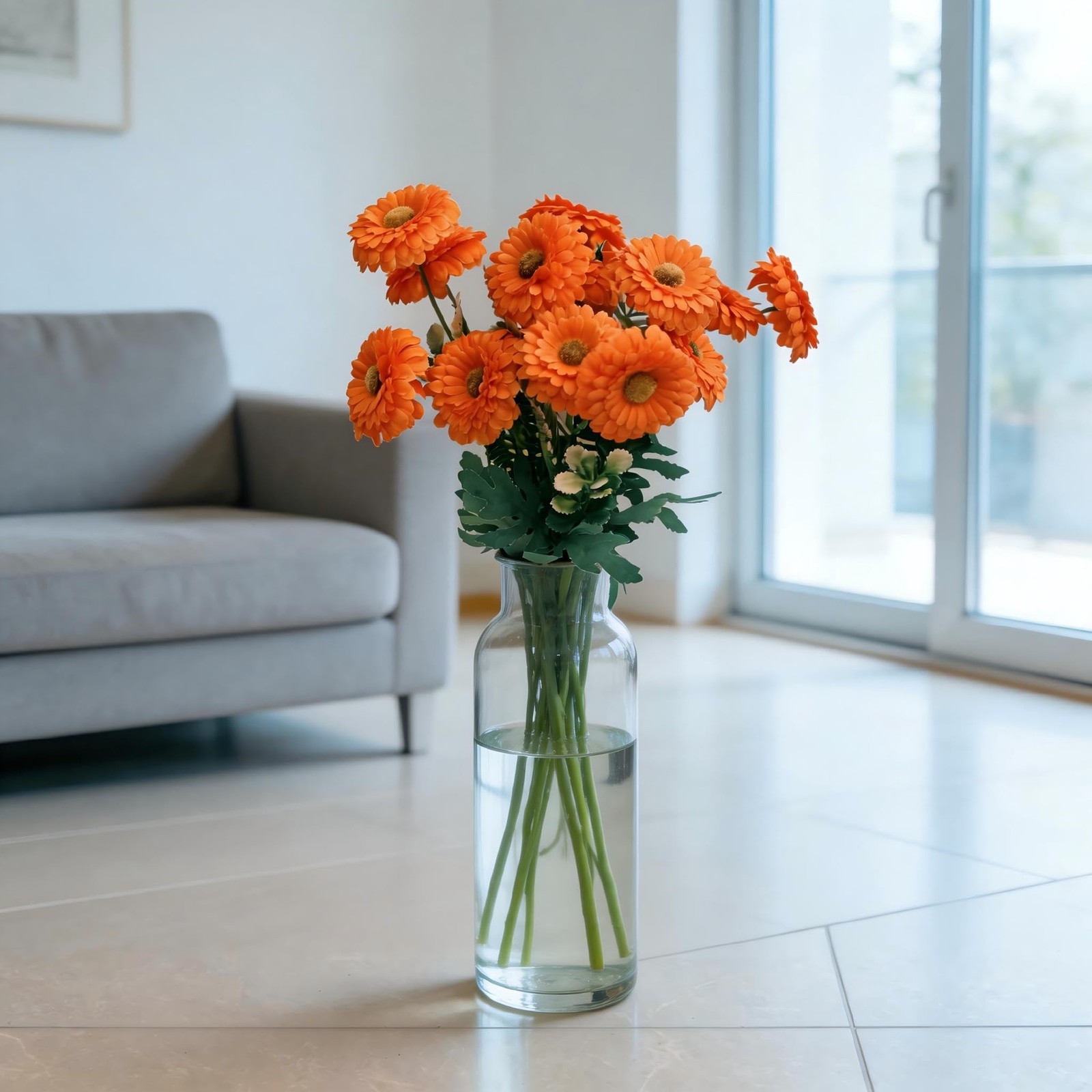 Artificial Mums, Outdoors Faux Fall Flowers Plants for Autumn Home Decor, 10 …