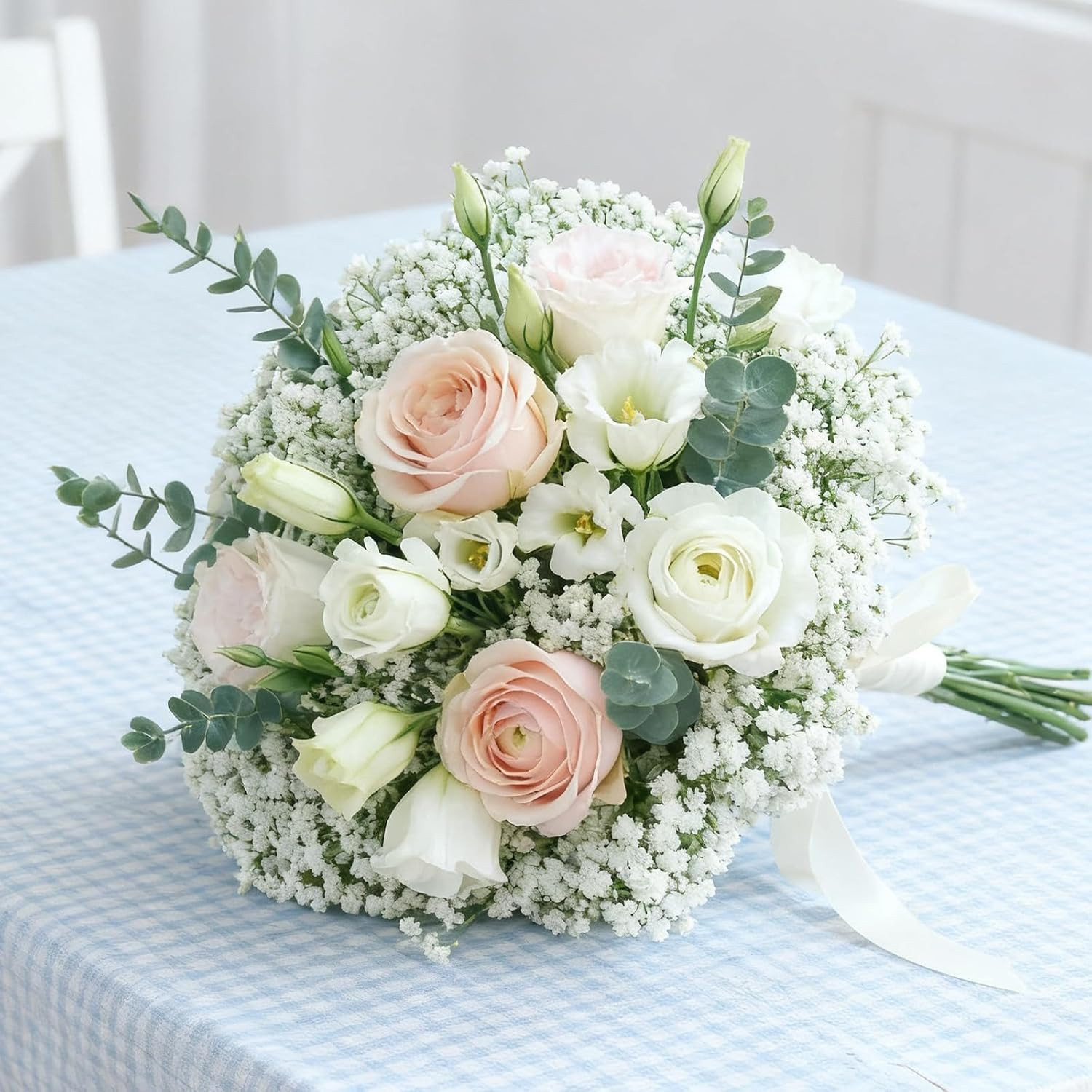 100 Pcs Real Touch Babys Breath Artificial Flowers, White Fake Flowers Baby Brea