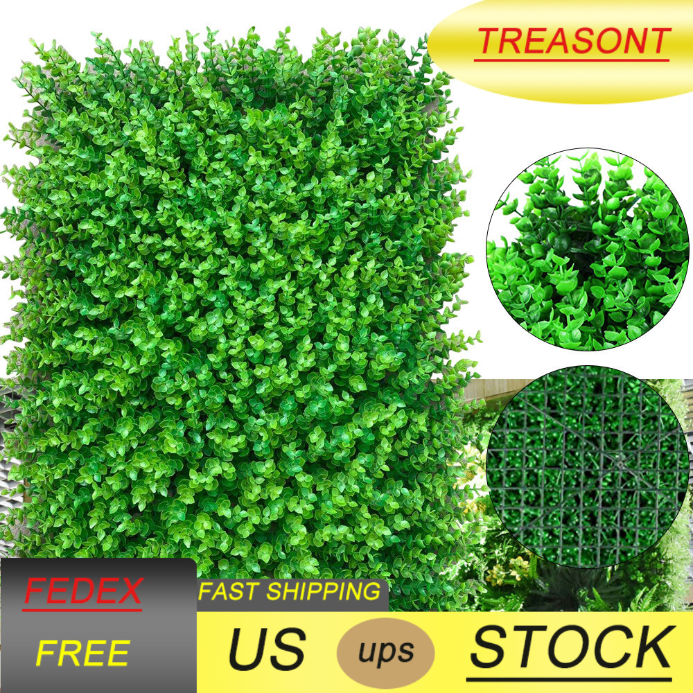 12x Artificial Plant Panel Wall Boxwood Mat Fence Fake Grass Floral Hedge Decor
