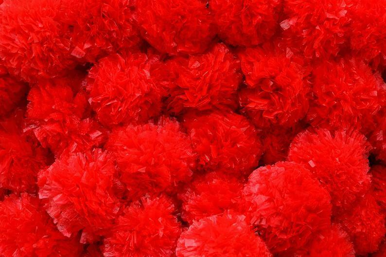 Indian Handmade Artificial Marigold Flower Garland Home Wedding Party Decoration