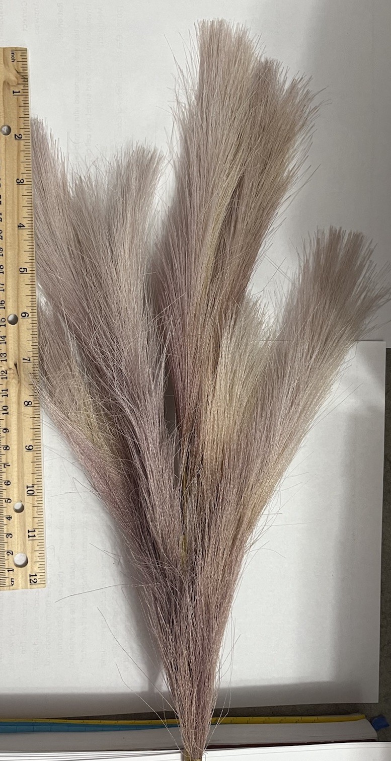Ansemble of Faux Pampus Grass Bohemian Style Floral Arrangements about 5 Sprigs