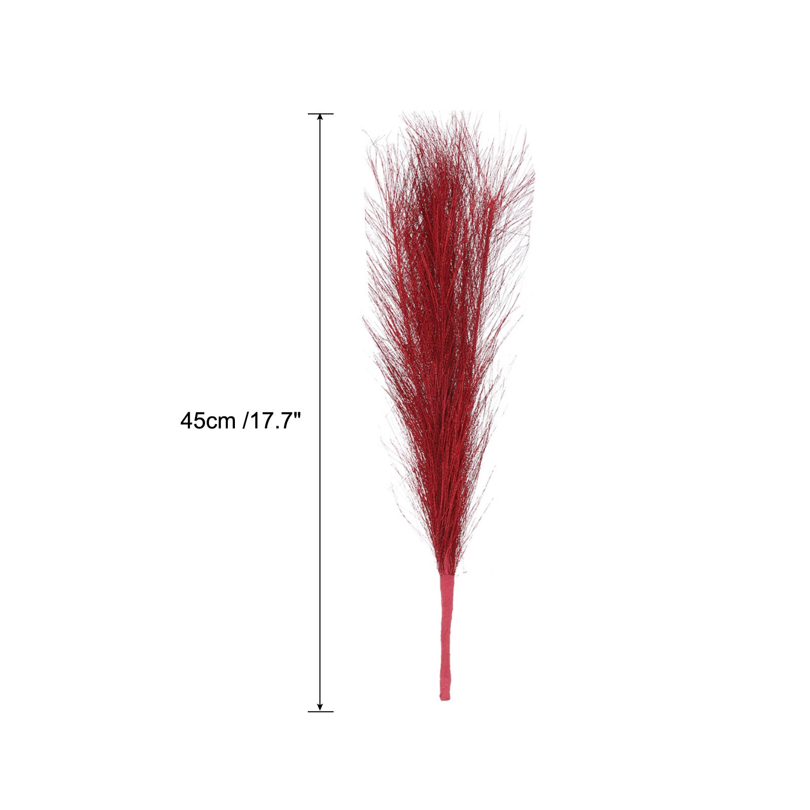 Faux Pampas Grass Fake Pampas Grass Decor, 17.7″/45cm / Red / 3 Pcs