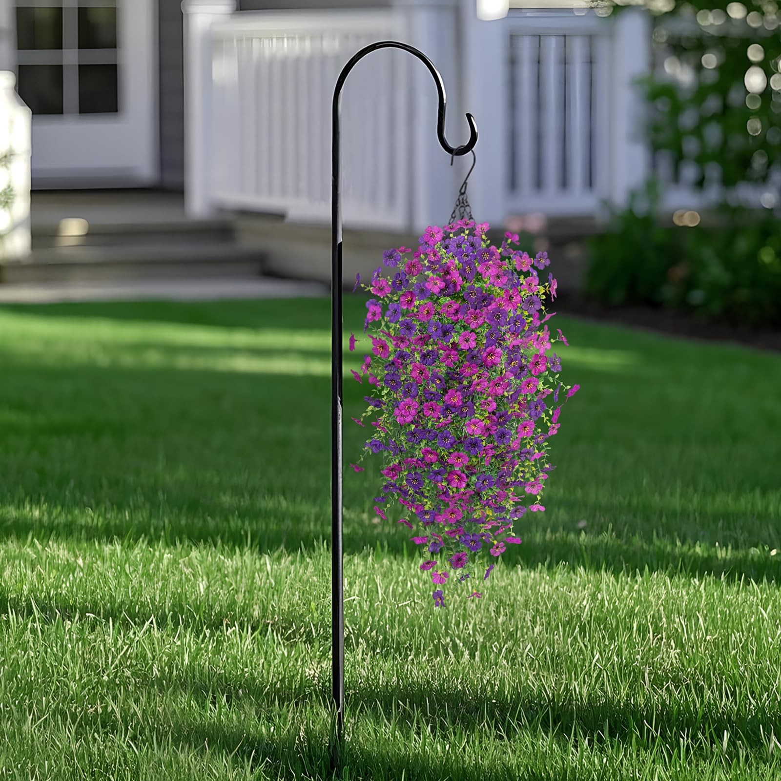 Fake Artificial Hanging Flowers for Outdoors Decoration, 2 PCS Faux UV Resist…