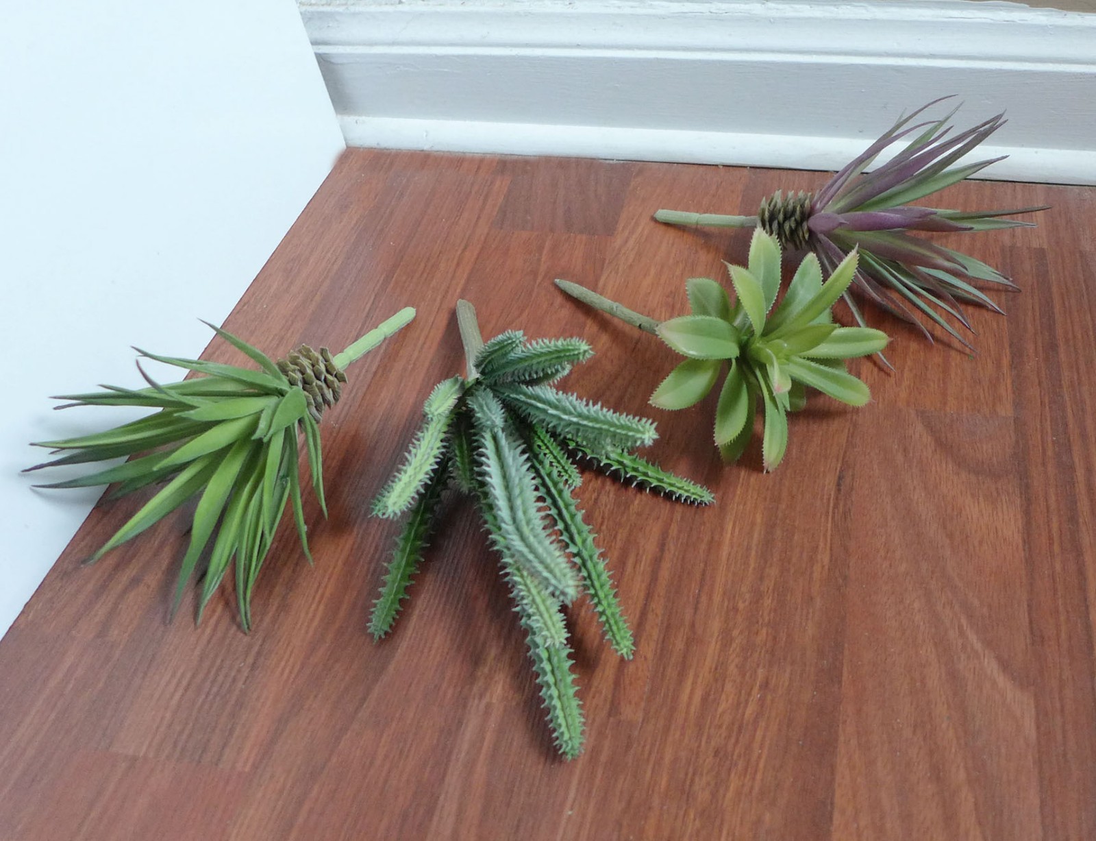 Set of 4 Artificial Succulents Plastic Plants Cactus Agaves