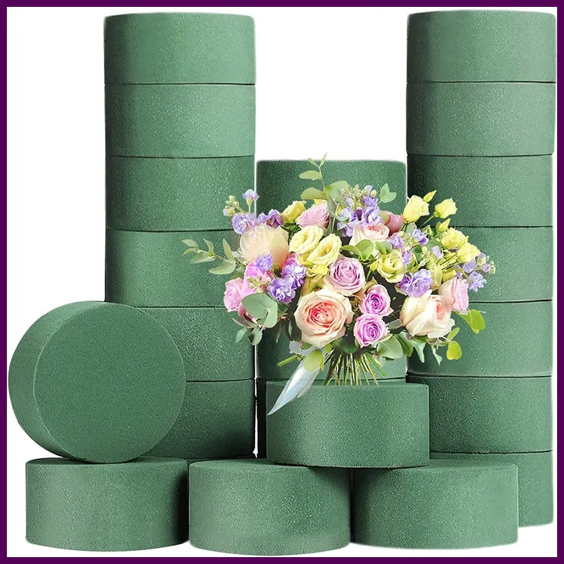 10Pcs 11.5cm Round Floral Foam Bricks for Wedding Party Table Arrangement