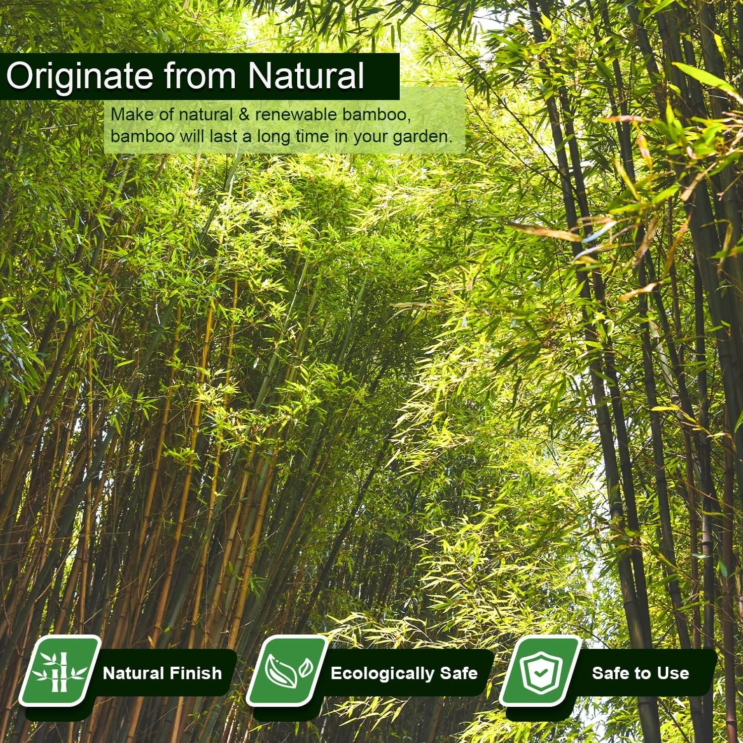 25Pcs 1/2″ D Thicker Heavy Duty Bamboo Stakes 4Ft Plant Stakes Natural Garden St