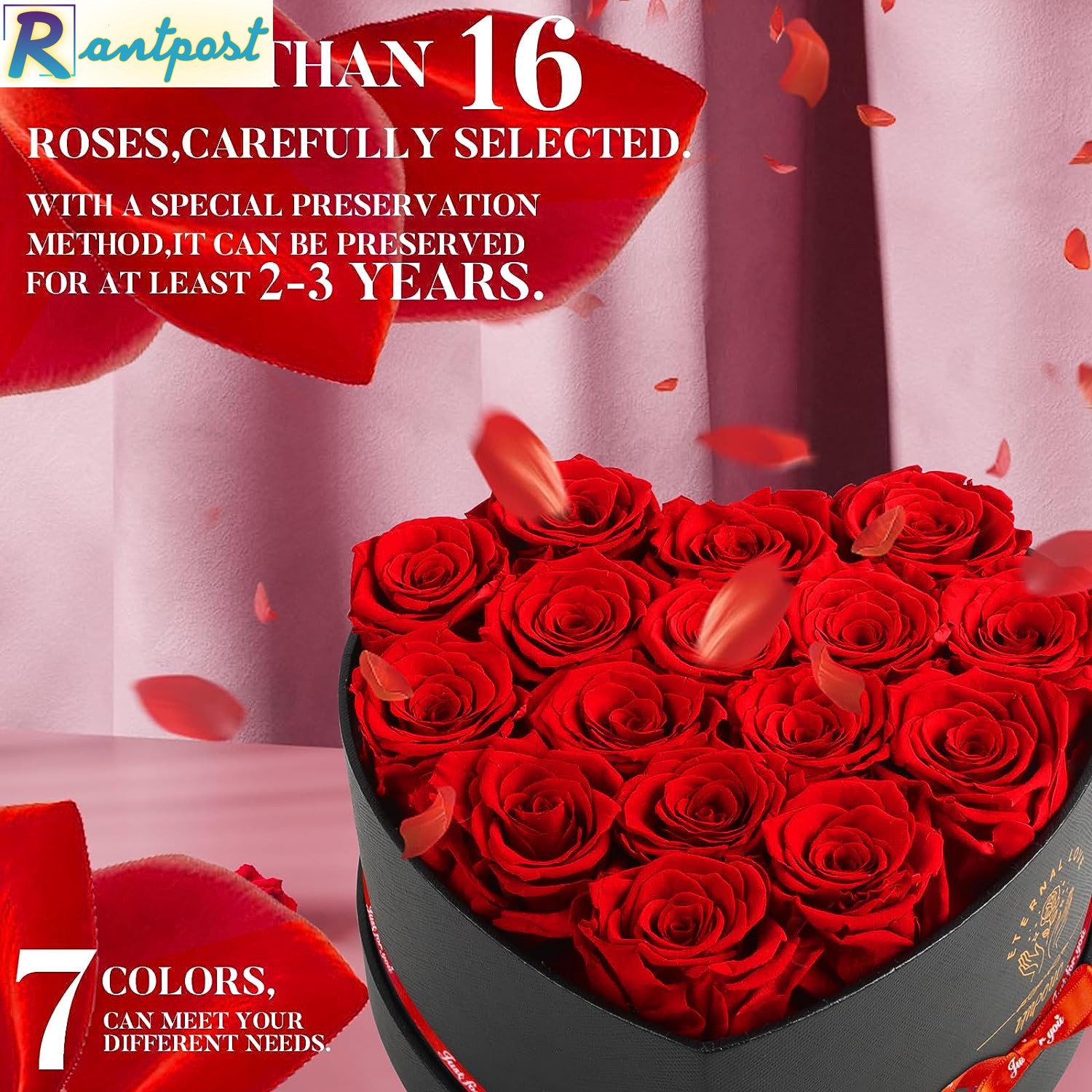 Impouo 16 Preserved Flower Delivery Prime, Fresh Forever Roses in a Box, Birthda