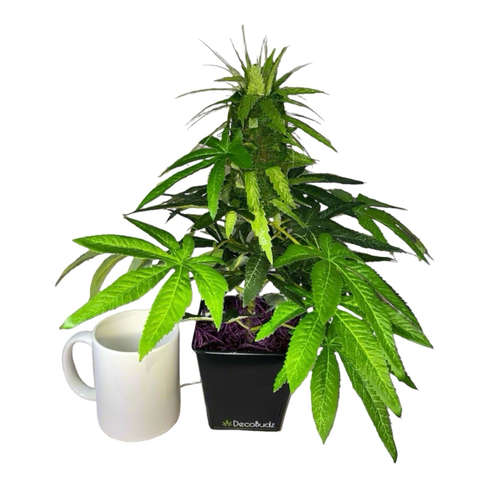 15” Faux Hemp Plant Decorative Cannabis Style Desk Decor