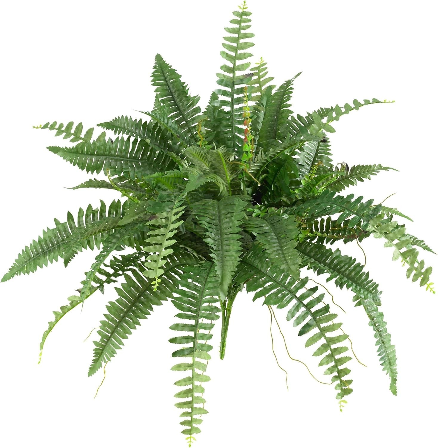 40-in Artificial Boston Fern Large Hanging Fake Plant Wall Decor W/ 56 Fronds