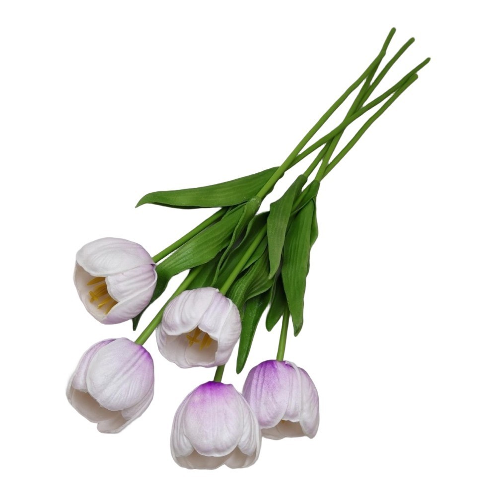 Artificial Tulip Silk Flowers Set with Flexible Stems for Home Wedding Decor