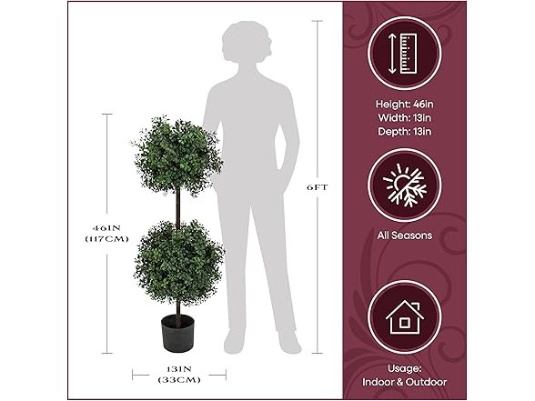 National Tree Company Inch Artificial Boxwood Double Ball Topiary Tree