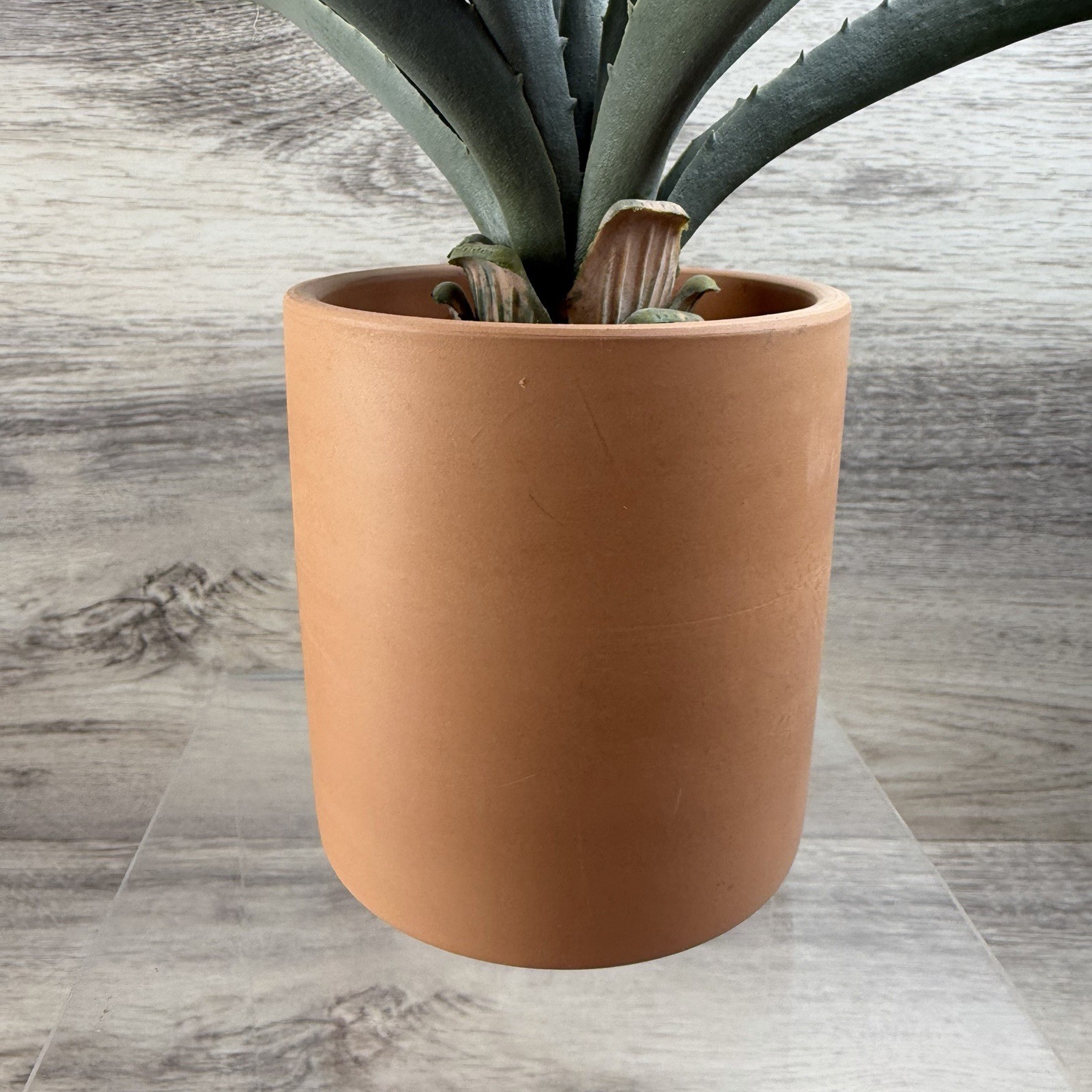 Artificial Faux Fake Blue Agave Plant in Terracotta Pot Desert Bohemian 8” Tall