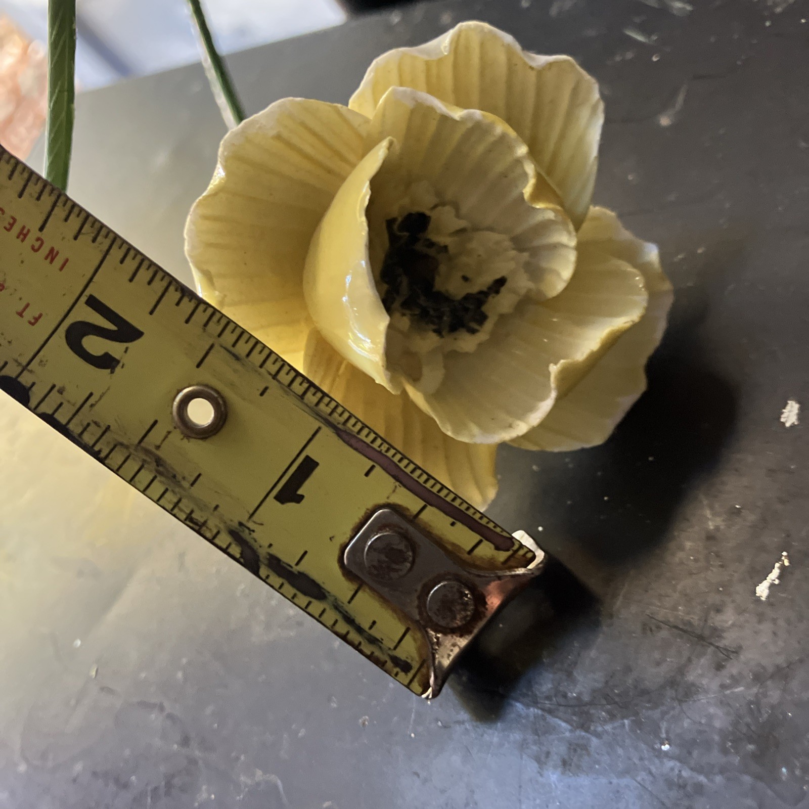 Flower Porcelain Yellow Long Plastic Stem