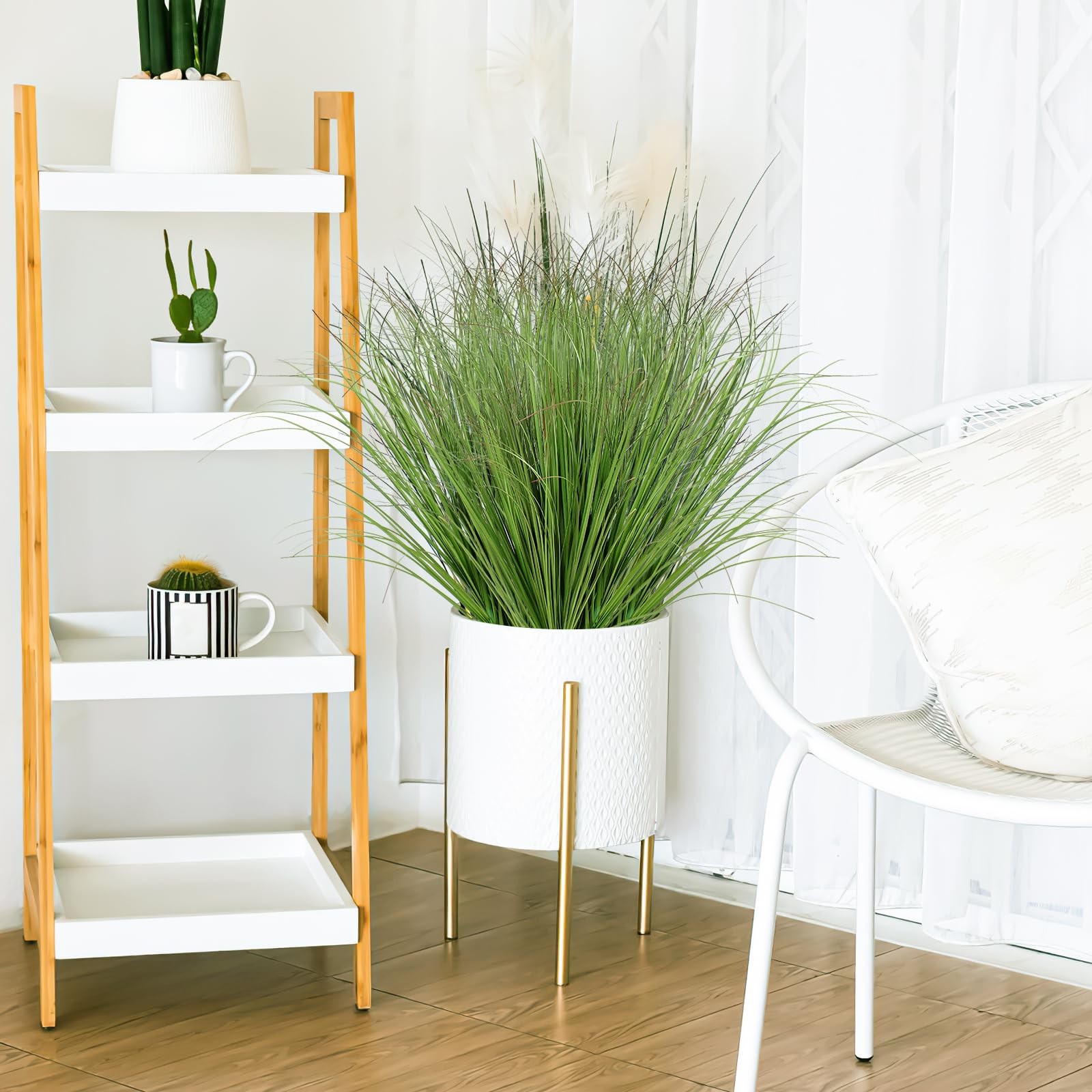 Plantas artificiales, césped, para exteriores, verde, interiores y exteriores.