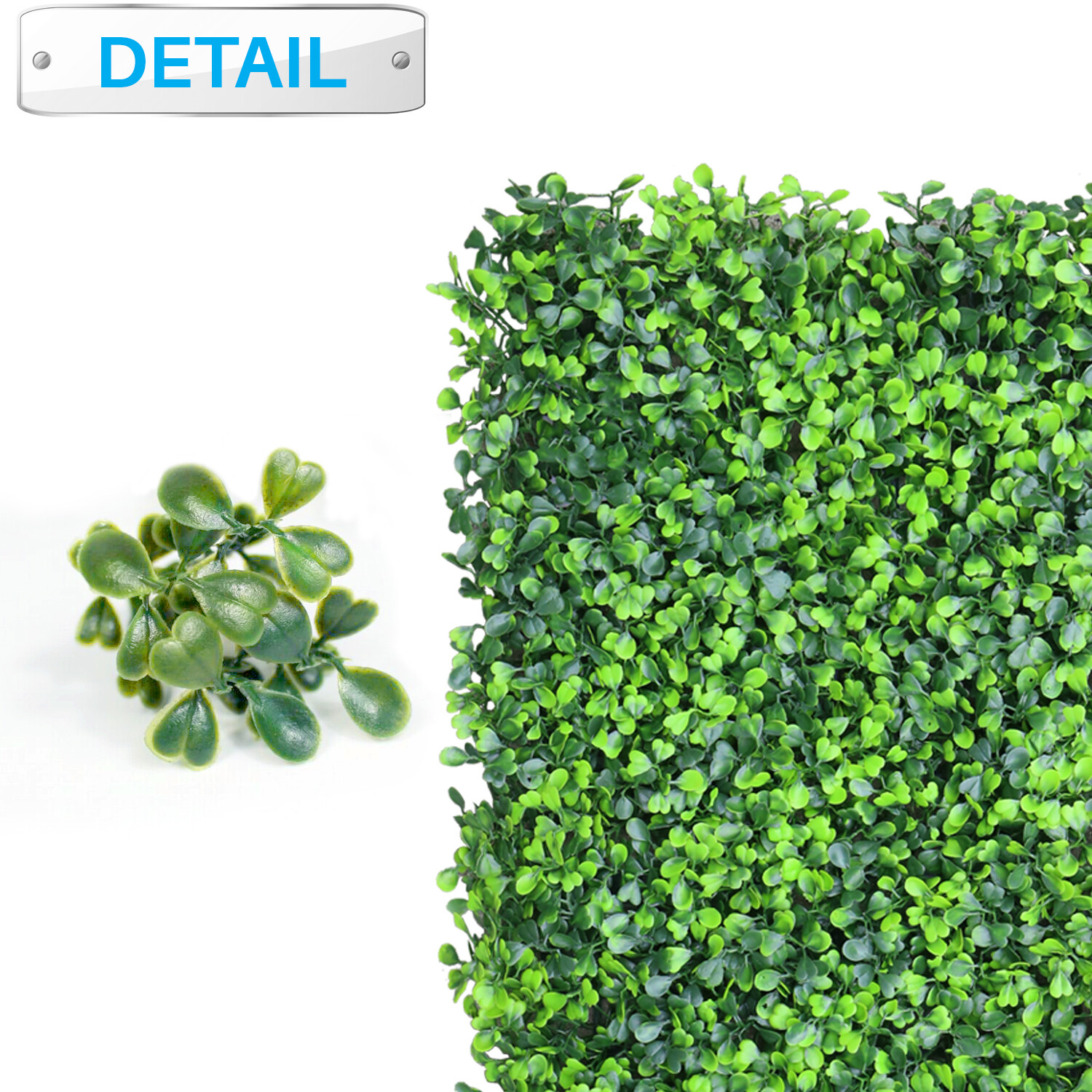 20″x20″ Artificial Grass Wall Decor Privacy Fence Panel, Boxwood Double Color