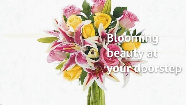 Fresh Flower Bouquet: 5 Pink Roses, 5 Yellow Roses & 5 Stargazer Lilies – Perfec