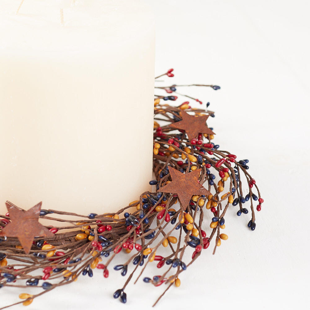 Factory Direct Craft 12″ Colonial Americana Pip Berry Wreath / Candle Ring