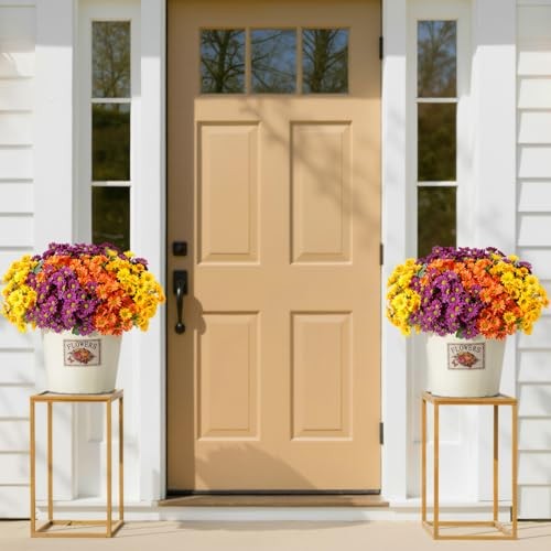 Artificial Flowers Daisy for Outdoor Indoor 12 3 Mix Color(yellow Orange Red)