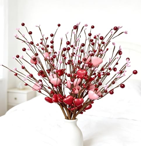 Valentines Day Decorations Red Pink Hearts Picks (6 Packs) Valentine’s Day