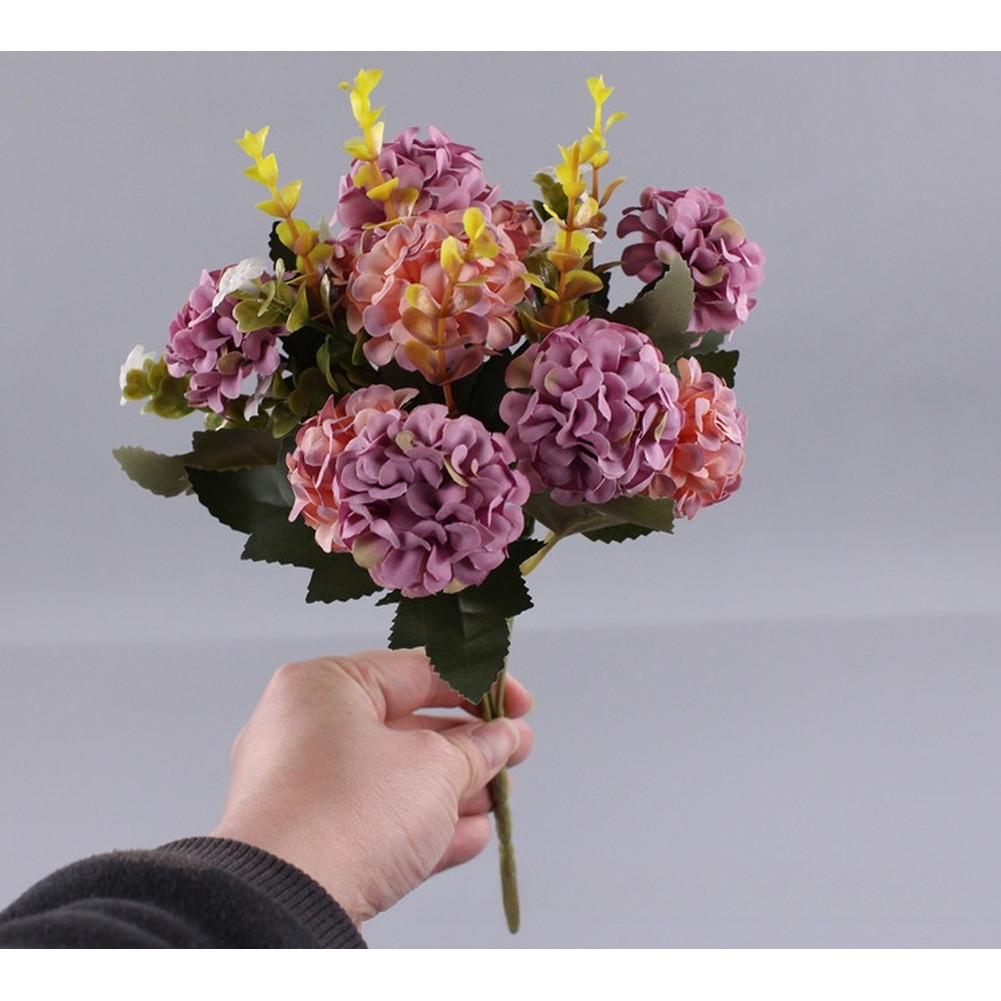 10 Head Artificial Silk Flowers Bouquet for Wedding Home Decor