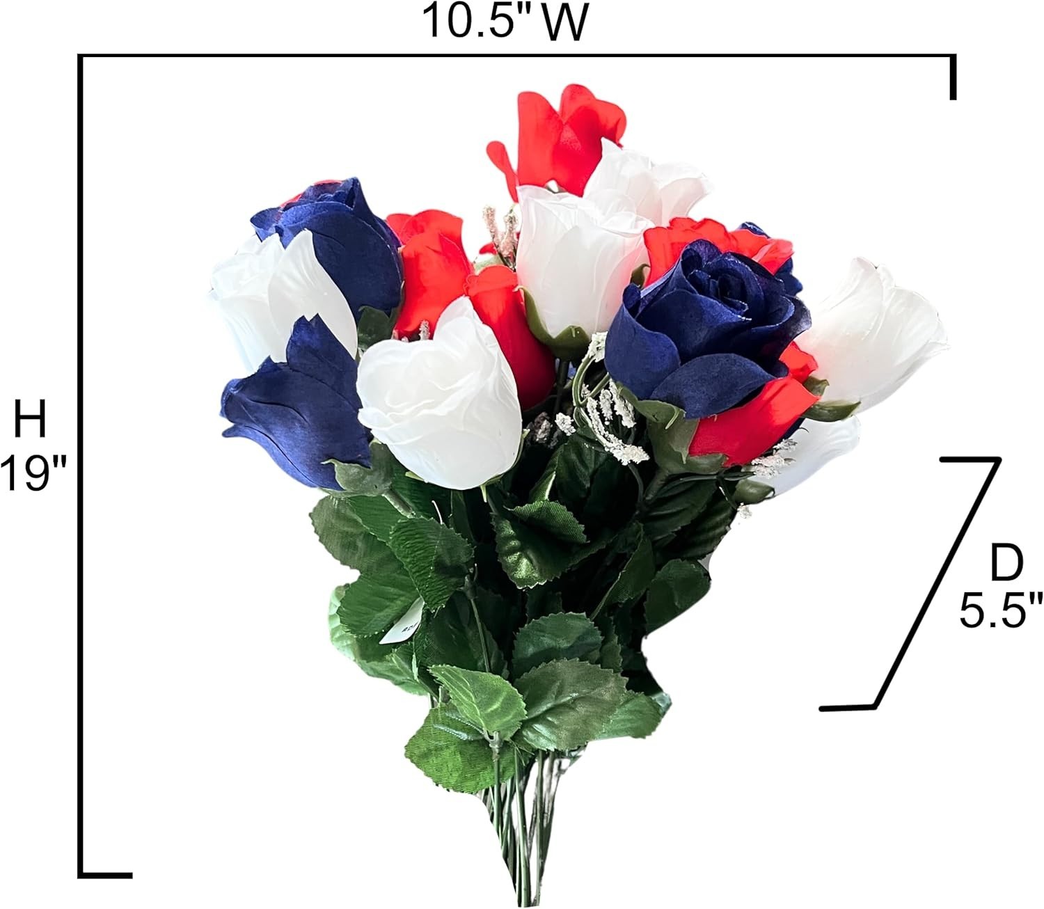 Timeless Indoor 14-Stem Rosebud Arrangement for Memorial & Independence Days