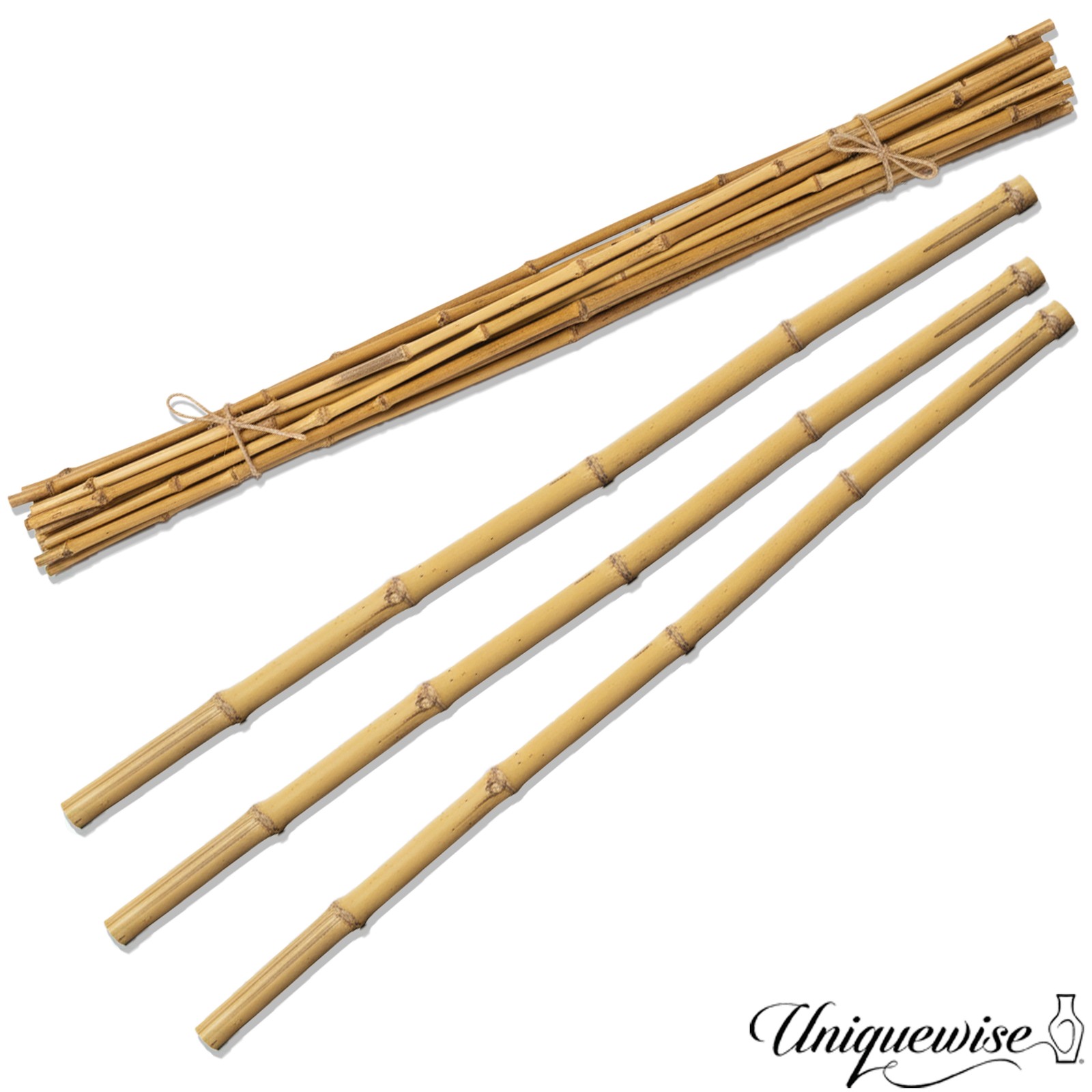 Uniquewise 43″ Set of 12 Bamboo Stick Fillers Natural Decorative Stems for Vase