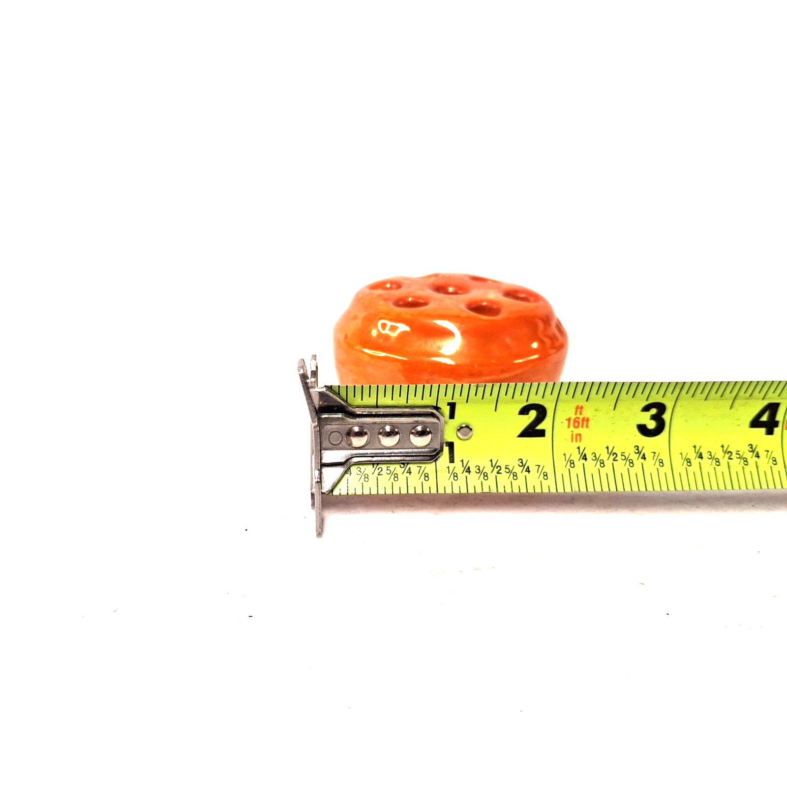 Vintage Orange Ceramic Flower Frog Floral Arrangement Holder Ikebana Vase Insert
