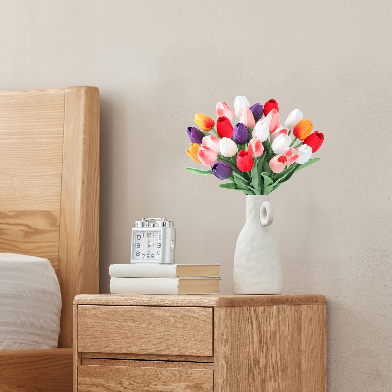 15 PCS Multicolor Real Touch 14 Inch Artificial Tulips Spring Home Decor