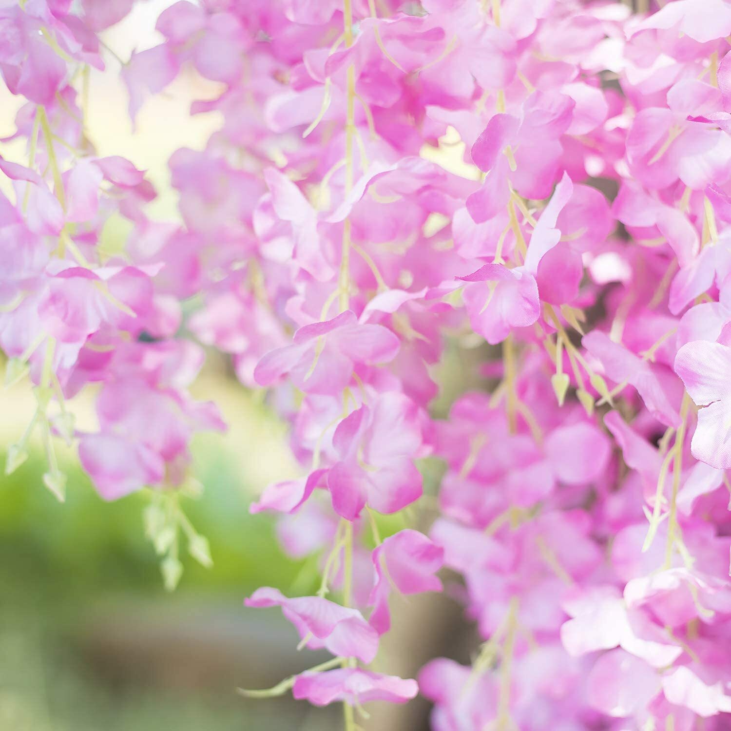 12PCS Artificial Wisteria Hanging Flower Vine Silk Wedding Hanging Decor 3.4ft