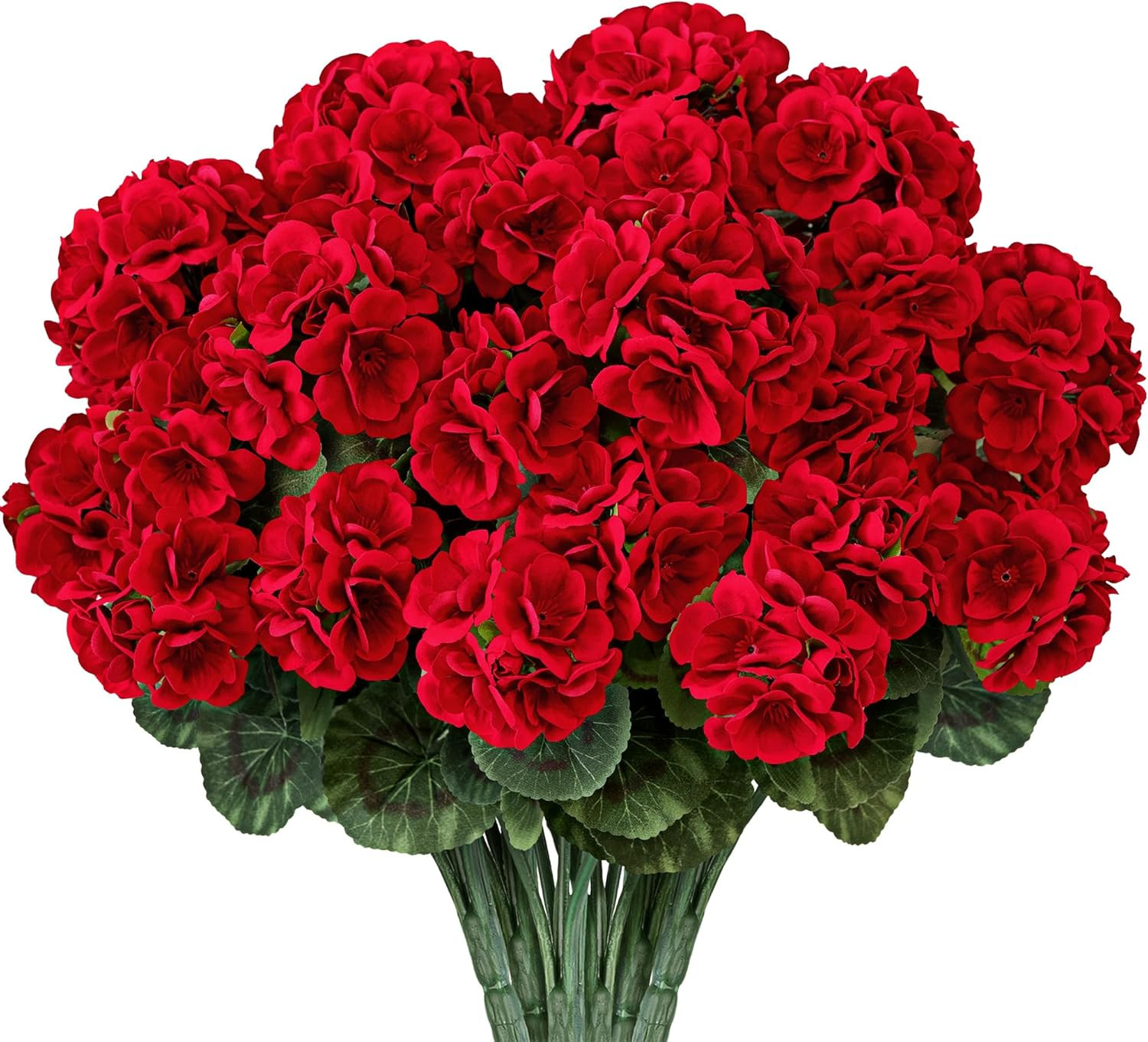 6 PCS 14″ Artificial Geranium Flowers for Outdoors, Realistic Artificial Flowers