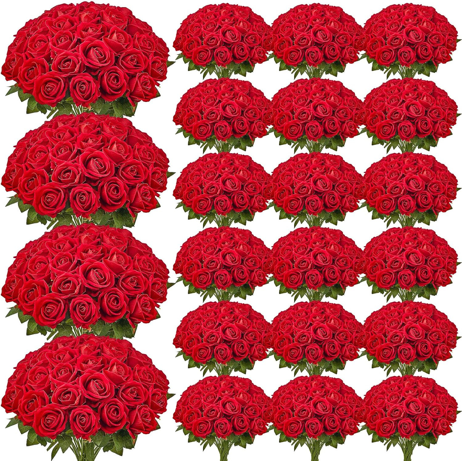500 Pcs Red Foam Roses – Realistic Fake Flowers for Weddings & Decor